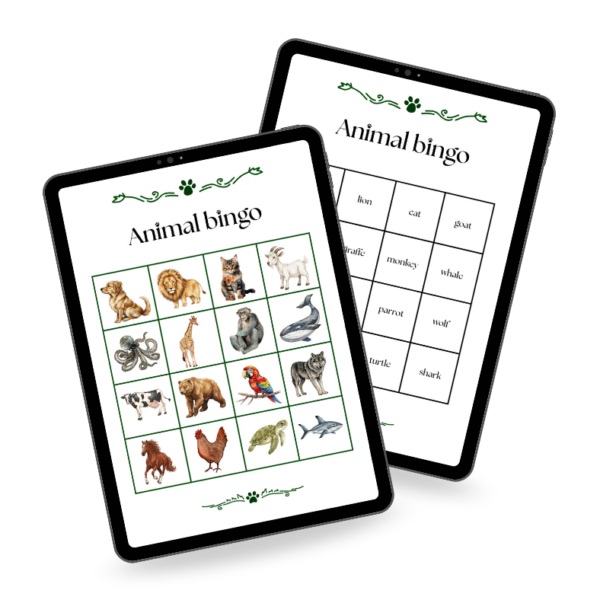 Zwierzęta - Animal Bingo - gra edukacyjna do nauki języka angielskiego