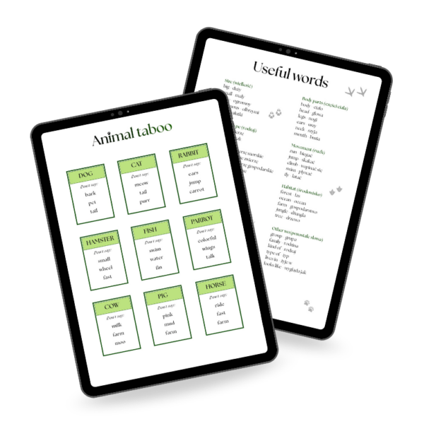Zwierzęta - Animal Taboo - gra edukacyjna do nauki języka angielskiego