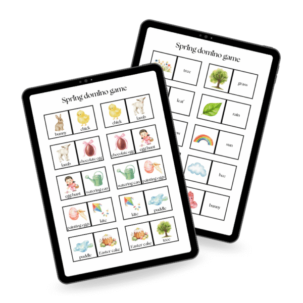 Wiosna - Spring Domino - gra edukacyjna do nauki języka angielskiego