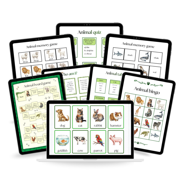 Zwierzęta - Animal Games Bundle - zestaw gier do nauki języka angielskiego + BONUS