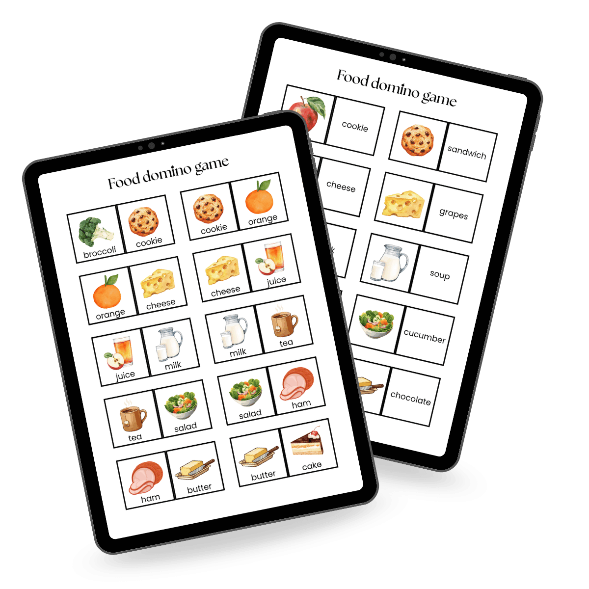 Jedzenie - Food Domino - gra edukacyjna do nauki języka angielskiego