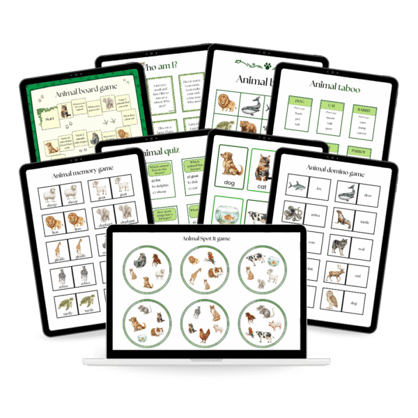 Zwierzęta - Animal Games Bundle - zestaw gier do nauki języka angielskiego + BONUS