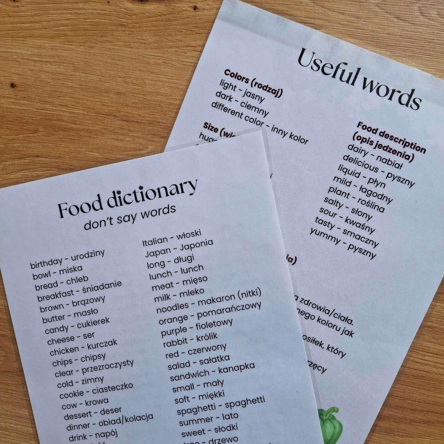 Jedzenie - Food Taboo - gra edukacyjna do nauki języka angielskiego - obrazek 4