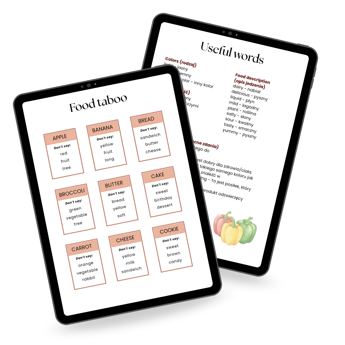 Jedzenie - Food Taboo - gra edukacyjna do nauki języka angielskiego