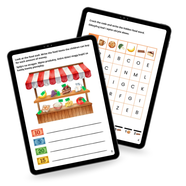 Jedzenie - Food Worksheets - karty pracy do nauki języka angielskiego