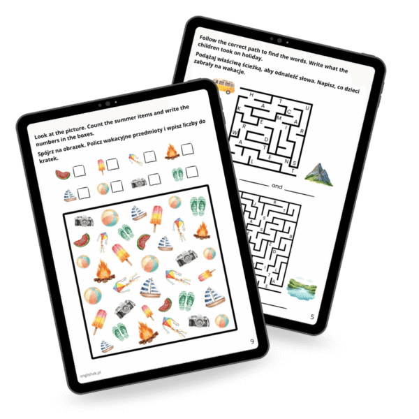 Lato - Summer Worksheets - karty pracy do nauki języka angielskiego